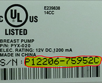 Playtex Electric Breast Pump Serial Numbers