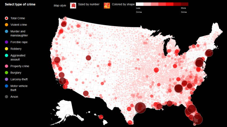 Map of Crimes in the U.S.