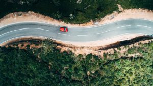 car driving on road