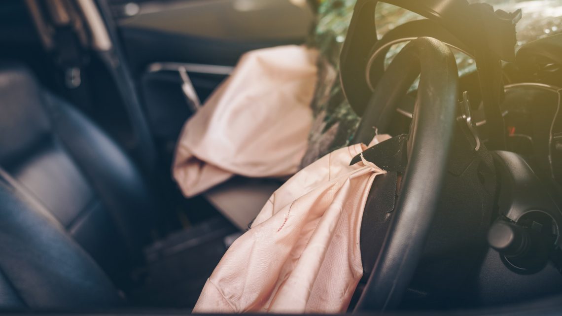 deployed airbags in a car crash