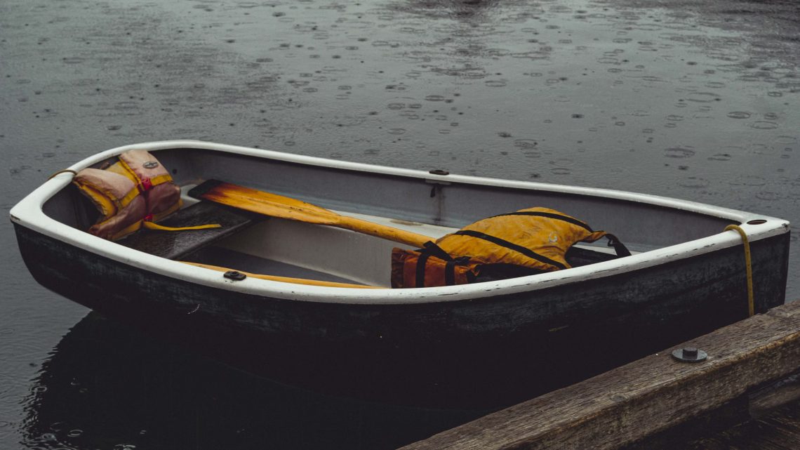 row boat with life jackets