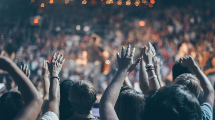 hands raised at concert